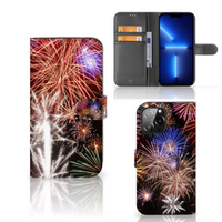 iPhone 13 Pro Max Wallet Case met Pasjes Vuurwerk - thumbnail