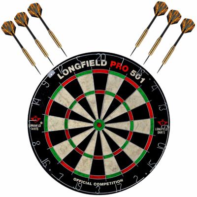 Dartbord Longfield professional - Dia 45.5 cm - met 6x goede kwaliteit dartpijltjes - Darten
