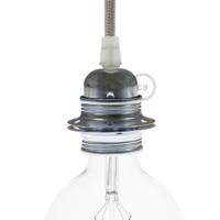 Fitting messing met twee ringen E27 voor lampenkap