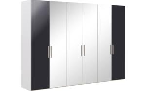 Goossens Kledingkast Easy Storage Ddk, Kledingkast 304 cm breed, 220 cm hoog, 2x draaideur en 4x spiegel draaideur midden