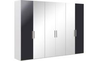 Goossens Kledingkast Easy Storage Ddk, Kledingkast 304 cm breed, 220 cm hoog, 2x draaideur en 4x spiegel draaideur midden