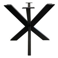 Zwarte vierkanten stalen matrix tafelpoot hoogte 72 cm en breedte/diepte 85 cm (koker 10 x 5) - thumbnail