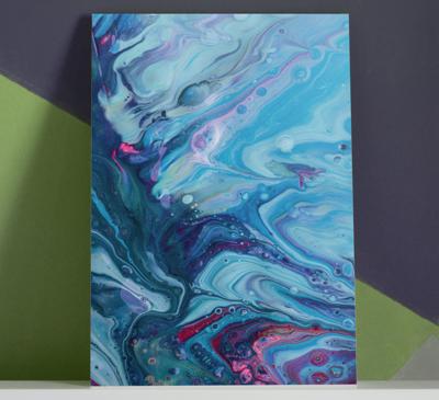 Modern canvas schilderij Acryl blauw verloop