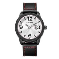 CAGARNY 9857 Fashion Quartz beweging polshorloge met lederen Band(White)