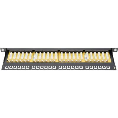 Digitus DN-91624U-SL-SH 24 poorten Netwerkpatchpaneel 483 mm (19) CAT 6 0.5 HE Zwart Ingericht
