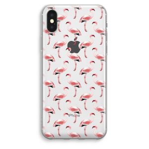 Flamingoprint groen: iPhone XS Max Transparant Hoesje