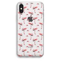 Flamingoprint groen: iPhone XS Max Transparant Hoesje