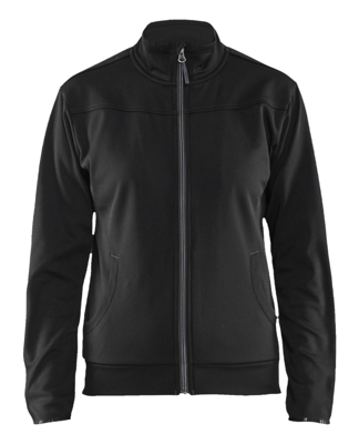 Blåkläder Dames service Sweatshirt met rits 33942526 | Zwart/Donkergrijs | Maat S - 7330509648223