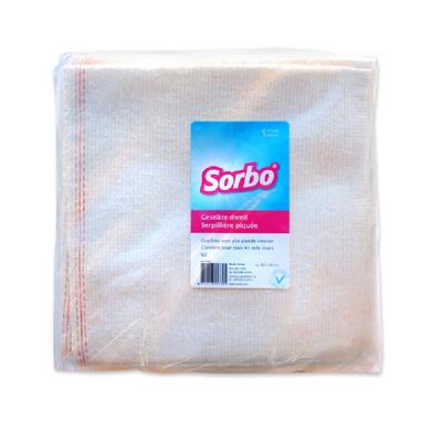 Sorbo katoenen vloer dweilen - wit - 5x stuks - schoonmaakdoeken - 60 x 60 cm