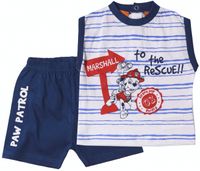 strandkledingset jongens katoen donkerblauw 2-delig - thumbnail