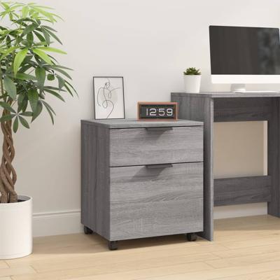 Dossierkast verrijdbaar 45x38x54 cm bewerkt hout grijs sonoma