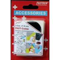 FASTECH® 684-330 Klittenband punten Om vast te plakken Hotmelt Haak- en lusdeel (Ø) 47 mm Zwart 4 paar - thumbnail