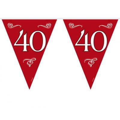 40 jaar jubileum vlaggenlijnen slingers 10 meter