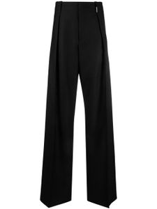 Ferragamo pantalon à détails plissés - Noir