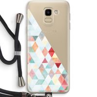 Gekleurde driehoekjes pastel: Samsung Galaxy J6 (2018) Transparant Hoesje met koord
