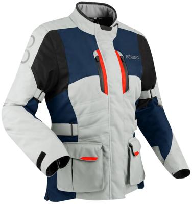 BERING Lady Siberia Jacket, Textiel motorjas dames, Grijs-Blauw-Rood