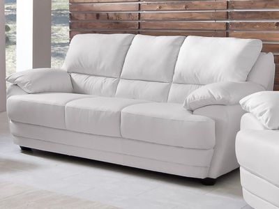 Zitbank NEBRASKA 3 plaatsen eco-leder wit