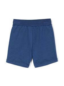 Roberto Cavalli Junior short de sport en coton à logo brodé - Bleu