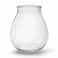 Bloemenvaas druppel vorm type - helder/transparant glas - H22 x D20 cm