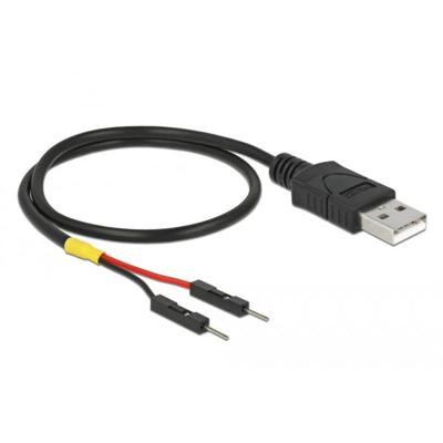 Delock USB-stroomkabel USB-A stekker, Pinconnector 2-polig (male) 0.30 m Zwart 85402