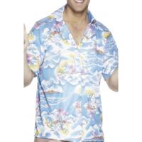 Smiffyes Verkleed shirt/overhemd - Hawaii - blauw - heren - Tropische thema kleding