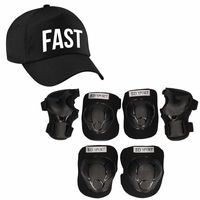 Set van valbescherming voor kinderen maat S / 4 tot 5 jaar met een stoere FAST pet zwart