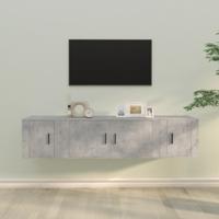 3-delige Tv-meubelset bewerkt hout betongrijs