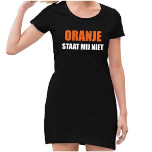 Zwart Oranje staat mij niet jurk dames