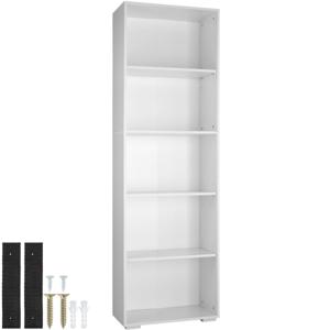 tectake® - Boekenrek Lexi 5 vakken boekenkast - wit - 403608