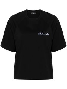 Balmain t-shirt en coton à logo brodé - Noir