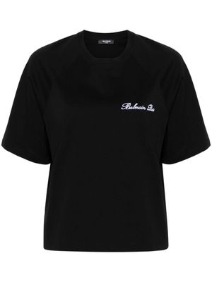 Balmain t-shirt en coton à logo brodé - Noir