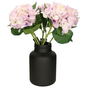 Kunstbloemen boeket Hortensias - 5 stelen - lila paars - 51 cm - Kunst zijdebloemen