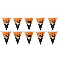 Halloween/Horror thema vlaggetjes - 2 stuks - van plastic - 400 cm - Vlaggenlijnen
