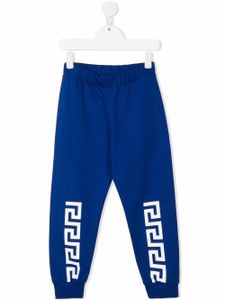 Versace Kids pantalon de jogging à imprimé Greca - Bleu