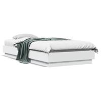 Bedframe met LED-verlichting wit 100x200 cm
