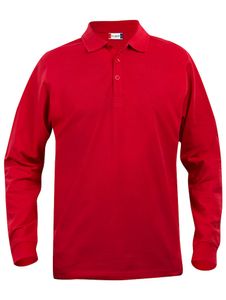 Clique 028233 Basic Polo L/S Junior - Rood - 110/120