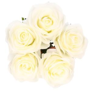 5x Kunstbloemen rozen Simone wit 45 cm