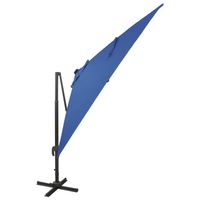 The Living Store Parasol - LED-verlichting - UV-bescherming - 300x300x258 cm - Azuurblauw - thumbnail