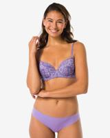 HEMA Damesstring micro lasercut met kant lichtpaars (lichtpaars)