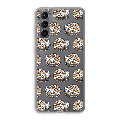 Slapende poes: Samsung Galaxy S21 Transparant Hoesje