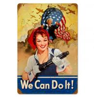 We Can Do It USA Heavy Zwaar Metalen Bord 45 x 30 cm We Can Do It USA Heavy Zwaar Metalen Bord 45 x 30 cm