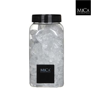 Glas brokken transparant 25-30 mm fles 1kg l6,5xb6,5xh15,5 cm - Mica decorations
