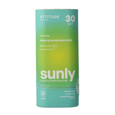 Attitude Sunly zonnebrandstick SPF30 parfumvrij 60 Gram