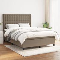 Boxspring met matras stof taupe 140x200 cm