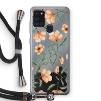 Peachy flowers: Samsung Galaxy A21s Transparant Hoesje met koord