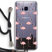 Anything Flamingoes: Samsung Galaxy S8 Plus Transparant Hoesje met koord