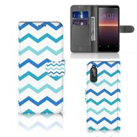 Sony Xperia 10 II | Telefoon Hoesje | Zigzag Blauw