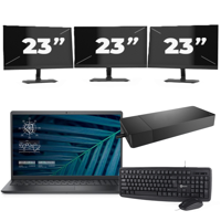 Dell Vostro 15 3510 - Intel Core i5-11e Generatie - 15 inch - 16GB RAM - 256GB SSD - Windows 11 Home + 3x 23 inch Monitor