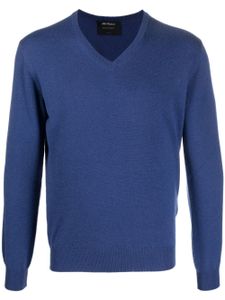 Dell'oglio pull en maille fine à col v - Bleu