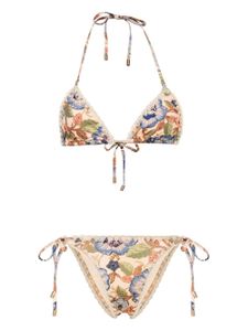 ZIMMERMANN bikini Junie à fleurs - Tons neutres